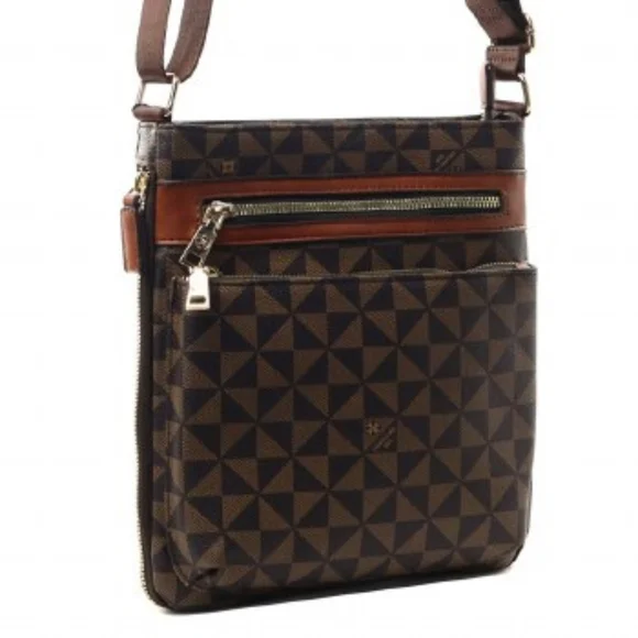 Vegan Crossbody Handbag For Women - Coffee - Picture 2 of 4